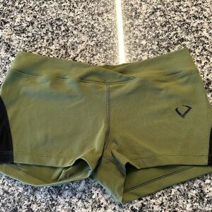 Violate the Dress Code Army Green / Black Shorts ~ Large
